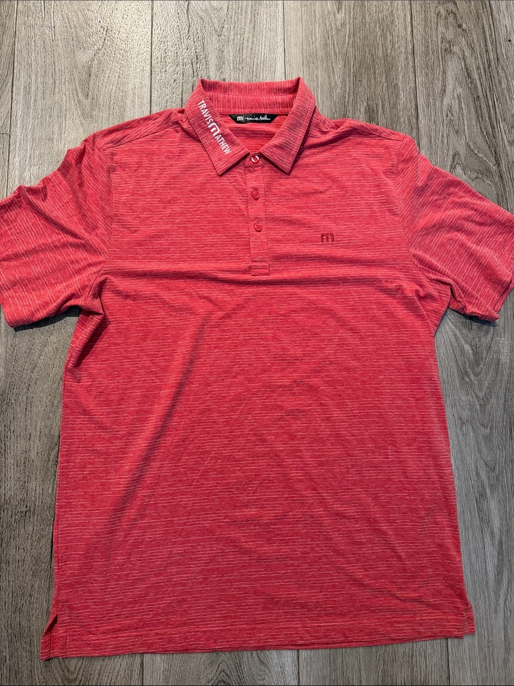 Travis Mathew Men's Heather Red Polo